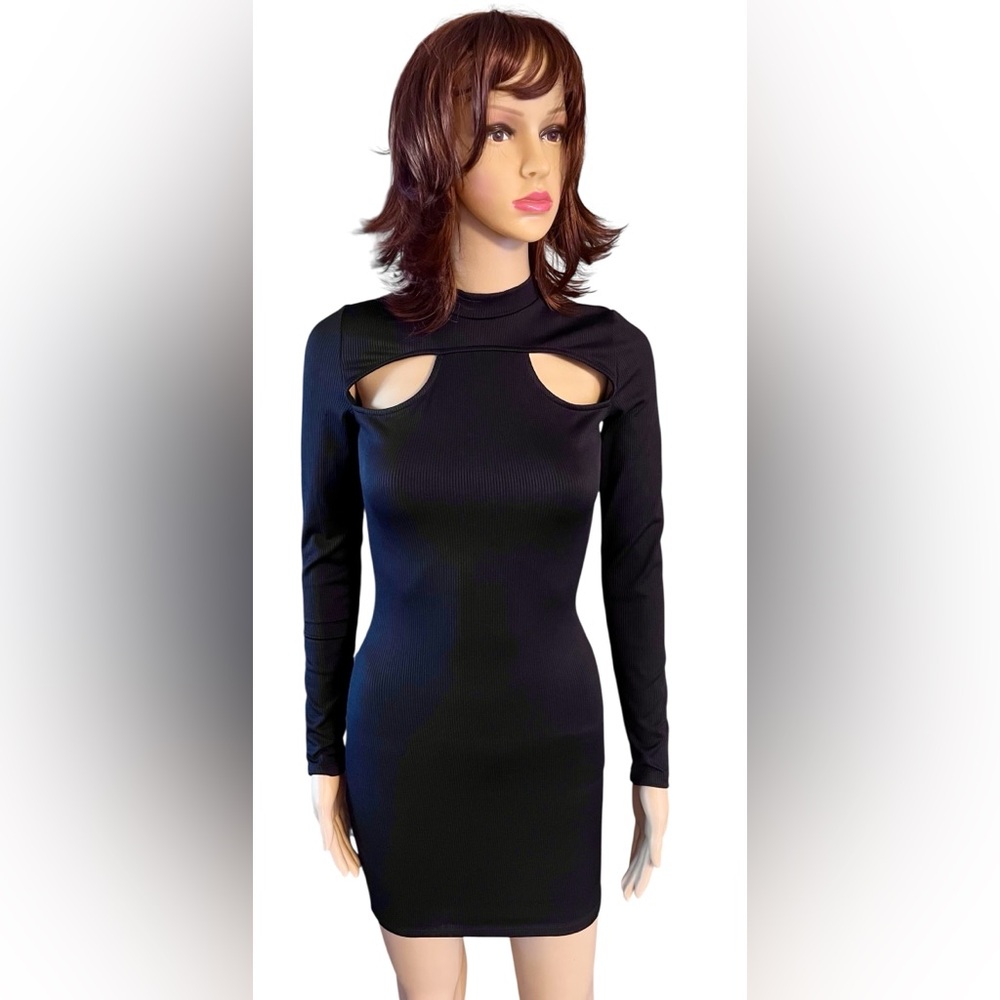 Hostess Pick x 2 💥💫 H&M Black Long Sleeve Fitted Cut-Out Bodysuit Dress